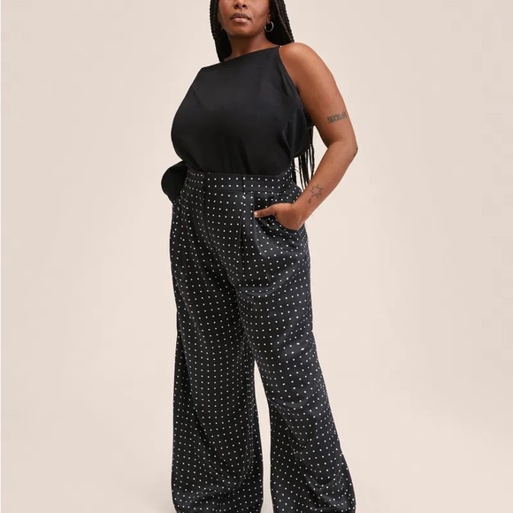 NWT Mango wide legged polka dot trousers size 18 - Picture 3 of 7